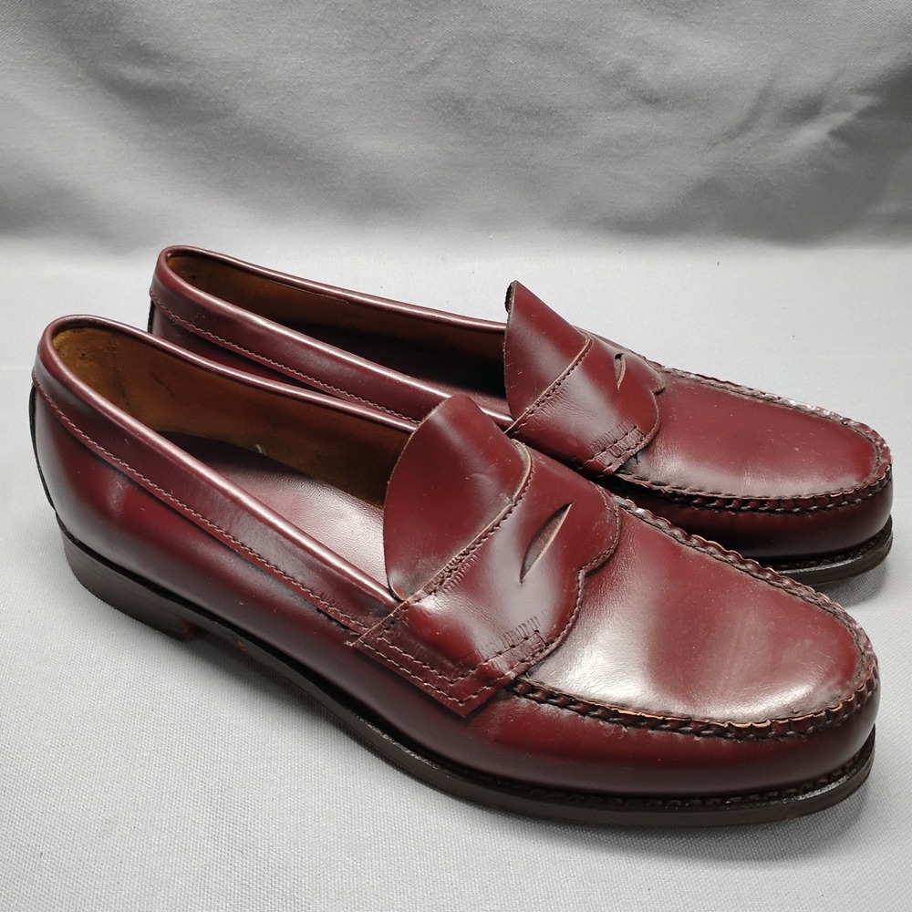 GH Bass Weejuns Mens 11.5 D Burgundy Leather Penny Loafers 61P237